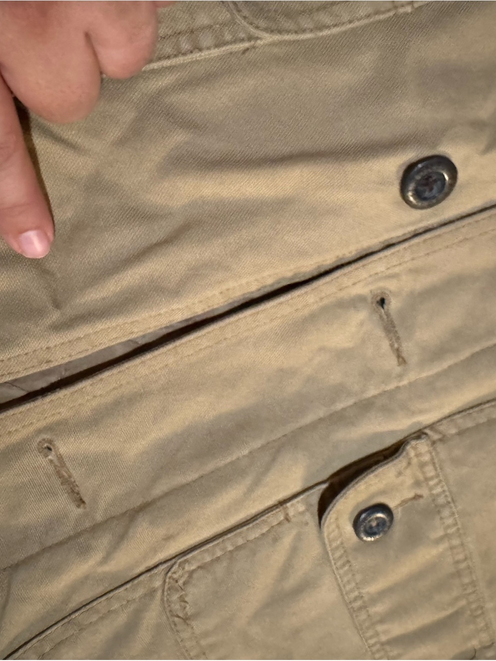 Vintage Orvis Khaki Field Jacket with Dark Brown Corduroy Collar SEE DETAILS - Picture 6 of 10